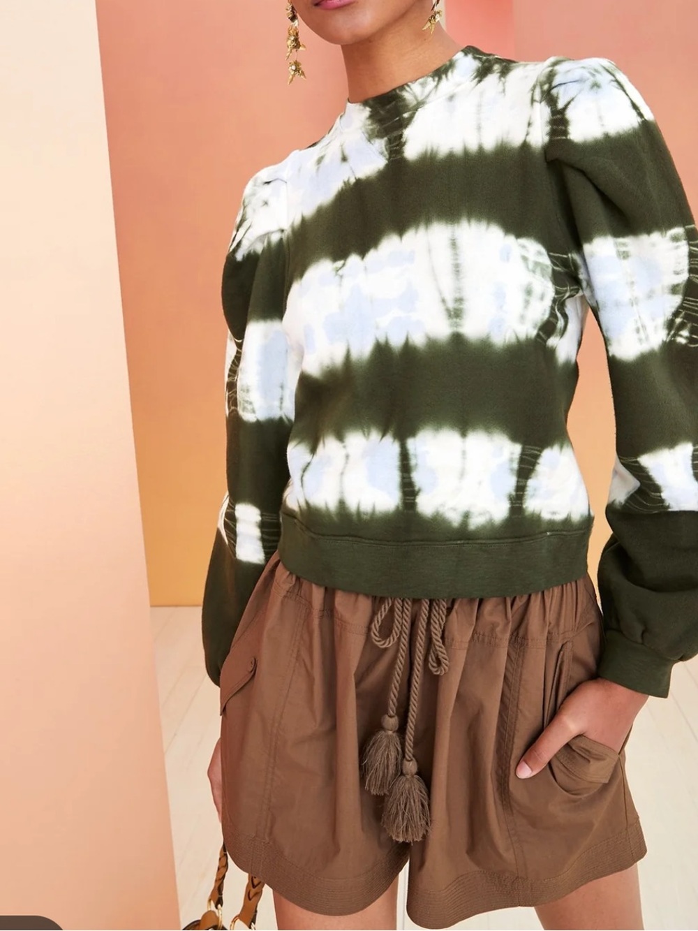 Ulla Johnson Graham Pullover in Military Tie Dye